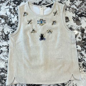 Gorgeous Linen Shell with bead work, brand new, medium